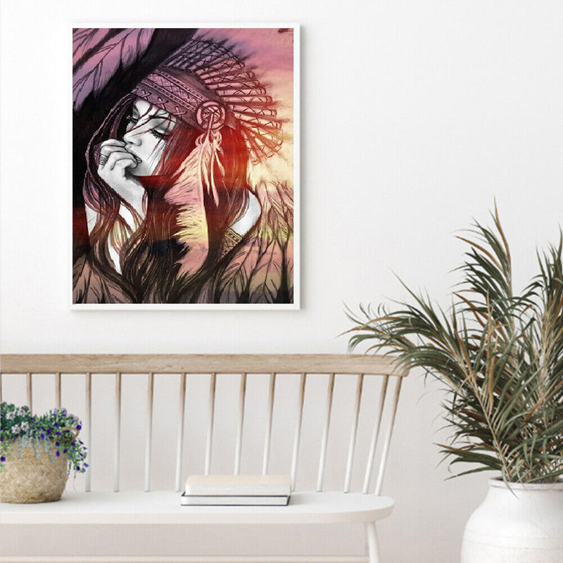 Indigenous Girl Oil Paint By Numbers Kits Canvas DIY Picture Hand Painted