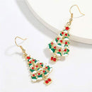Xmas Earrings, Christmas Tree, Novelty Dangle Drop Santa Tree Women Earstud Gif`