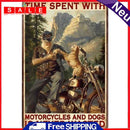 Metal Signs Elder Riding Motorcycle Iron Painting Metal Plate Poster Bar Decor
