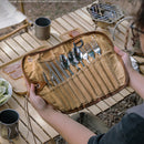 12pcs Outdoor Cutlery Organizers Camping Tableware Storage Bag Roll Picnic Case
