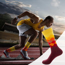 1 Pair Men Cotton Soft Socks Gradient Color Middle Tube Socks (Yellow Red)
