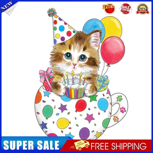 DIY Mosaic Cat Animal Part Drill Special Shape Diamond Painting Kit (YX038)