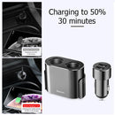 Baseus 5V/3.1A 2 USB Fast Charging Car Lighter Socket Splitter (Black) Newly
