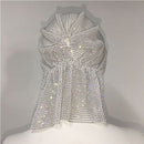 Rhinestone Headband Pirate Hat Durag Cap Rhinestone Turban Hat Fishnet Grid Hat
