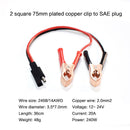 14AWG 2-Pin SAE Quick Disconnect Plug to Battery Alligator Clips Cable Harness