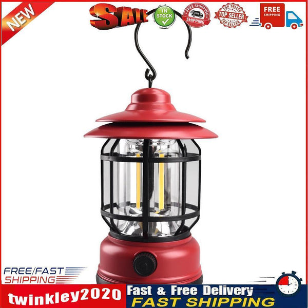 Outdoor Camping Light Retro USB Hanging Atmosphere Home Table Lamp (Red) Newly
