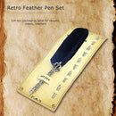 Calligraphy Feather Dip Pen+5 Nib Writing Quill Fountain Pen (Navy Blue)