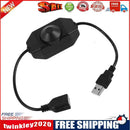 1CH Brightness Adjustment 5V USB Knob LED Strip Light Dimmer Switch (Black)