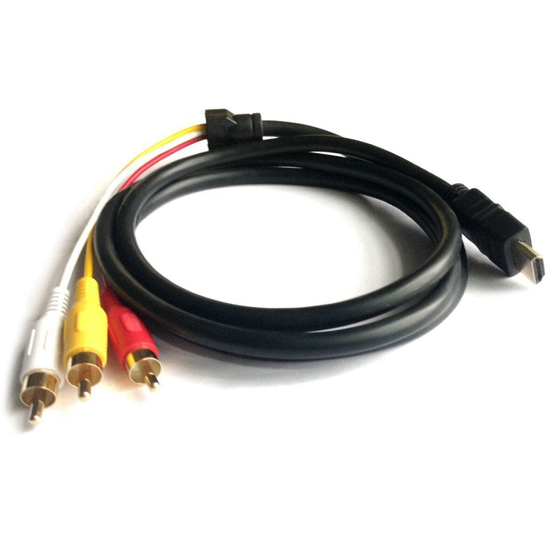 Electronic Black HDMI Male To 3 RCA Cable 1080P 5FT Adapter Audio Video AV Cord