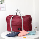 Solid Color Waterproof Folding Travel Bag Lightweight Large Capacity Luggage