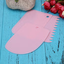 3pcs Plastic Dough Icing Fondant Scraper Cake Decorating Baking Tool(Pink)