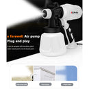 650W Electric Paint Spraying Gun w/ 2 Nozzles Household Wall Paint Sprayer