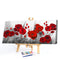 Red Flower Oil Paint By Numbers Kits Wall Art Craft Coloring Drawing for Adults