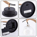 LED Moon Sepak Takraw Lamp Handmade Hemp Rope Wrought Iron Night Light Home