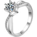 Gift Hollow Women Couples Bands Crystal Promise Ring Rhinestone Rings Jewelry