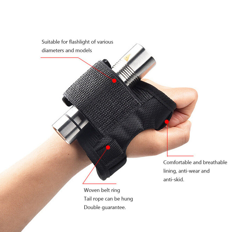 #A Scuba Dive Flashlight Holder Snorkeling Torch Wrist Strap Gloves for Water Sp