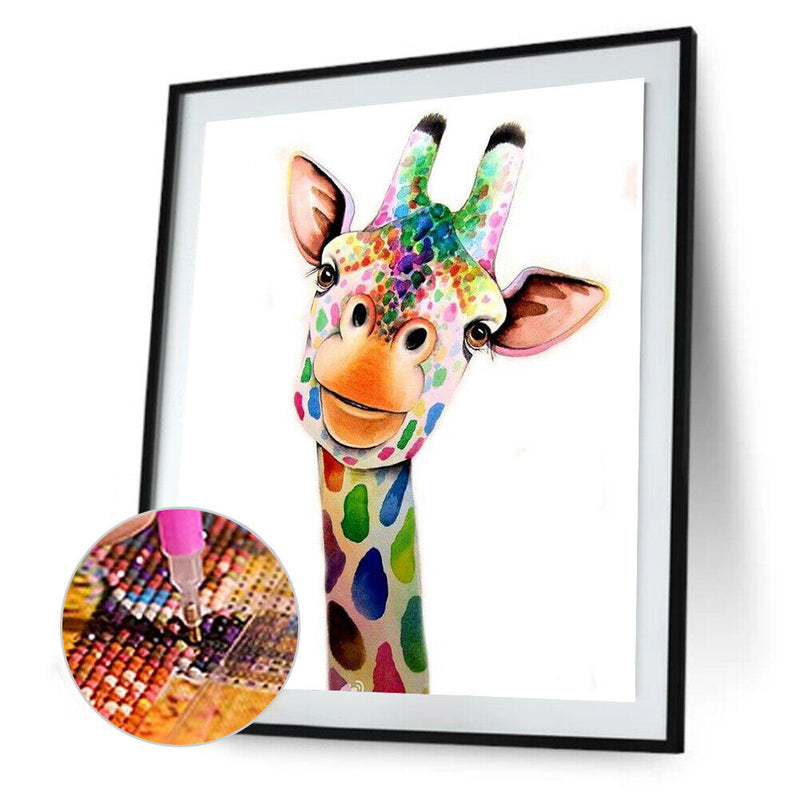 5D DIY Diamond Painting Cute Colorful Giraffe Cross Stitch Embroidery Kits Newly