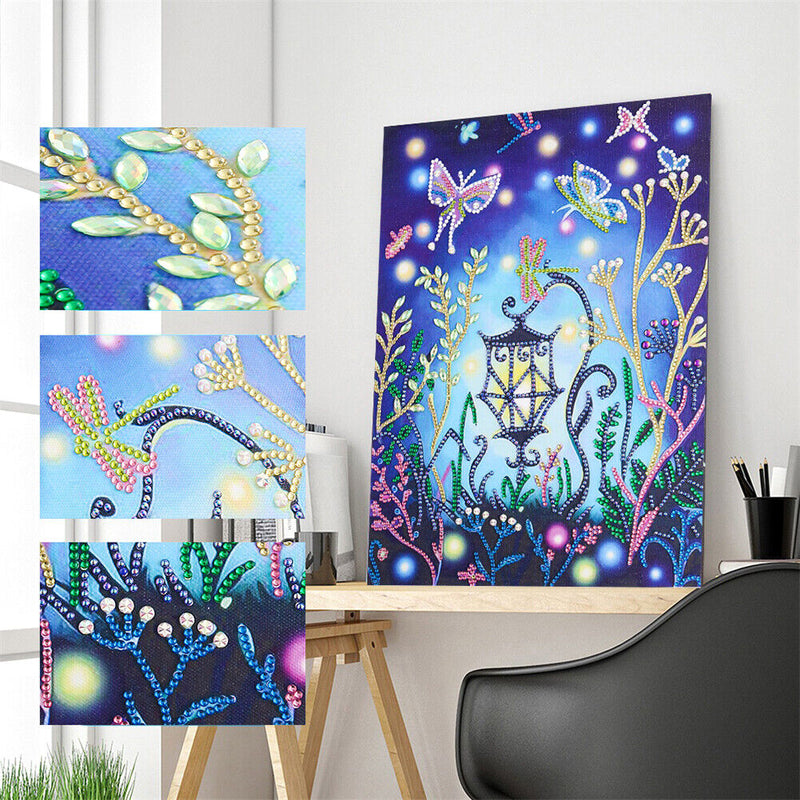 5D DIY Partial Special Shaped Drill Diamond Painting Luminous Lamp Decor