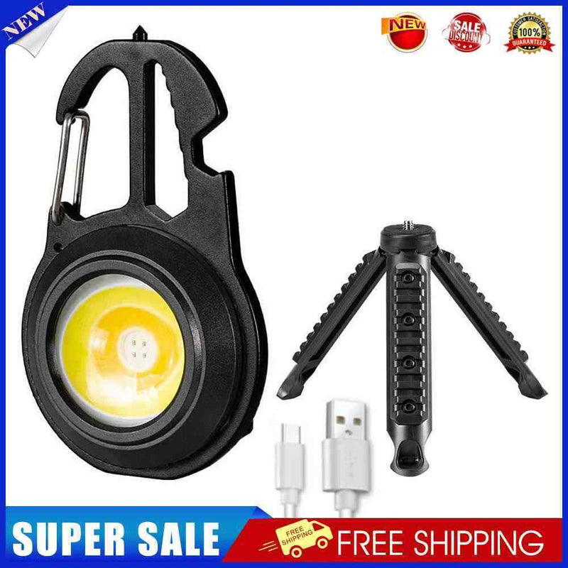 Mini Keychain Light Portable Bottle Opener COB Flashlight Screwdriver (B)