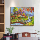 Country House Full Cross Stitch 14CT Counted Embroidery Wall Crafts Home Decor