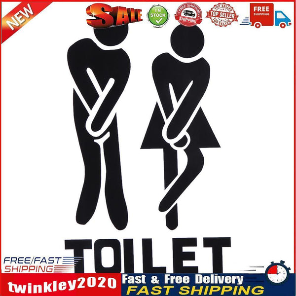 Removable Bathroom Door Wall Stickers Man Woman Toilet Sign Paste Newly