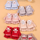 Half Fingers Mittens Flip Fingerless Gloves Autumn Winter Warm Knitted Gloves