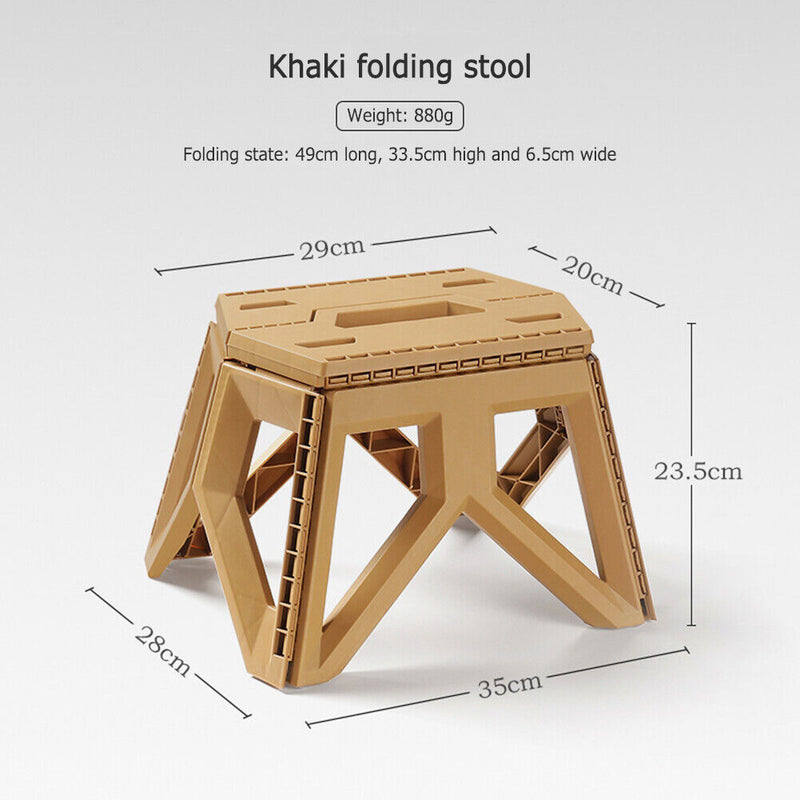 Outdoor Portable Folding Stool Camping Stools for Adults Children (Khaki) Newly