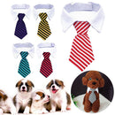 Striped Medium Large Dogs Cats Tuxedo Collar Formal Bow Tie Dog Necktie