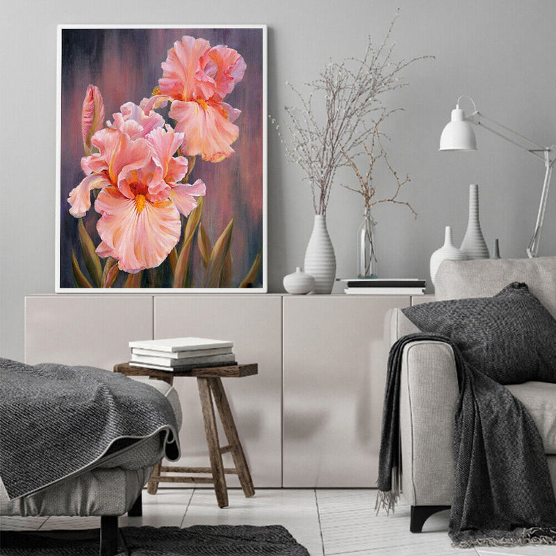 Iris Oil Paint By Numbers Kits DIY Handpainted on Canvas Wall Art Gifts Unframed