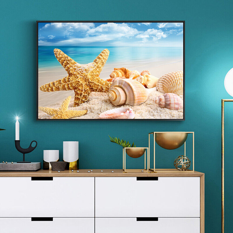 Digital Paint Starfish Pattern Painted By Numbers On Canvas Wall M033