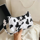 Women Casual Nylon Handbags Purse Ladies Cow Milk Zipper Totes Shoulder Bags