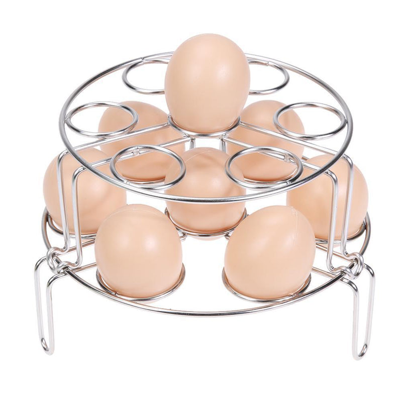 2pcs Kitchen Stainless Steel Tripod Egg Steamer Rack Egg Steaming Rack