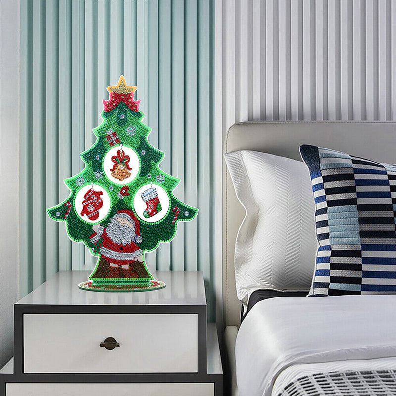Christmas 5D DIY Luminous Diamond Xmas Tree Hanging Pendant Prop for Home Party