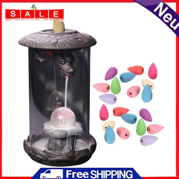 Creative Dragon Backflow Incense Burner Aroma Smoke Censer Stress Fatigue Relief