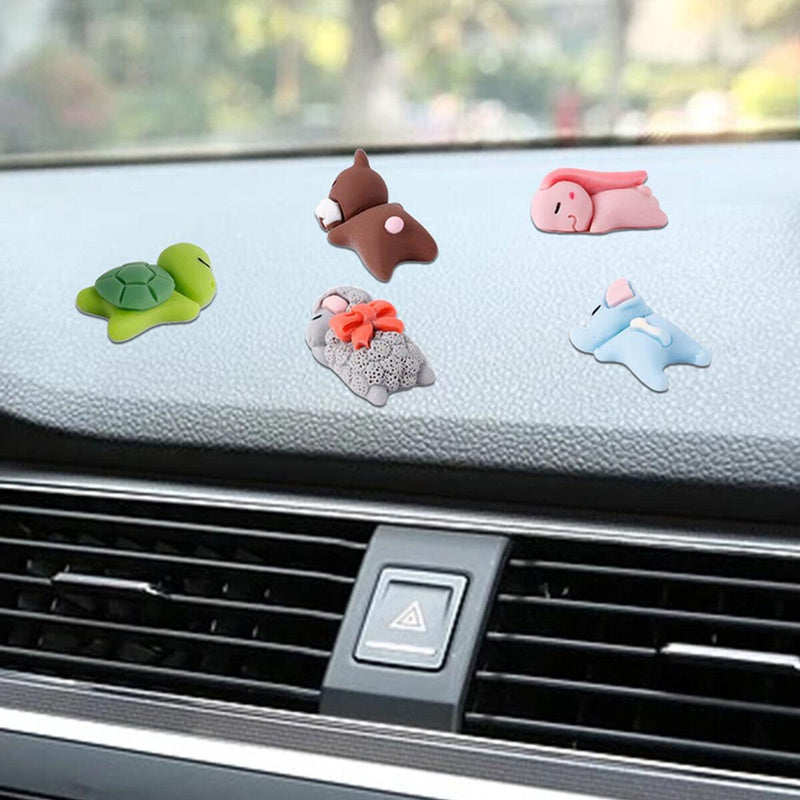 5stk Auto Dekoration Niedlichen Cartoon Tiere Actionfiguren Ornament Neu.
