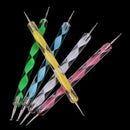 5PCS Beauty 2 Way DIY Marbleizing Manicure Tools Dotting Pen Nail Art Painting
