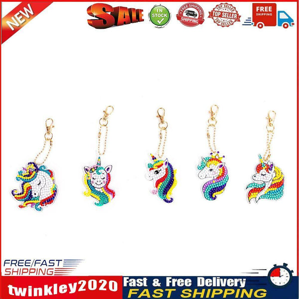 5D DIY Full Special Drill Diamond Painting Keychain Art Pendant(16x7cm) Newly