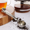 Stainless Steel Ground Coffee Measuring Spoon Scoop With Bag Sealing Clip