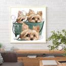 Diamond painting DIY round diamond three puppies B1673