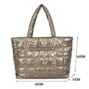 Women Lattice Quilted Shoulder Bags Female Shopping Bag Large Nylon Tote Handbag