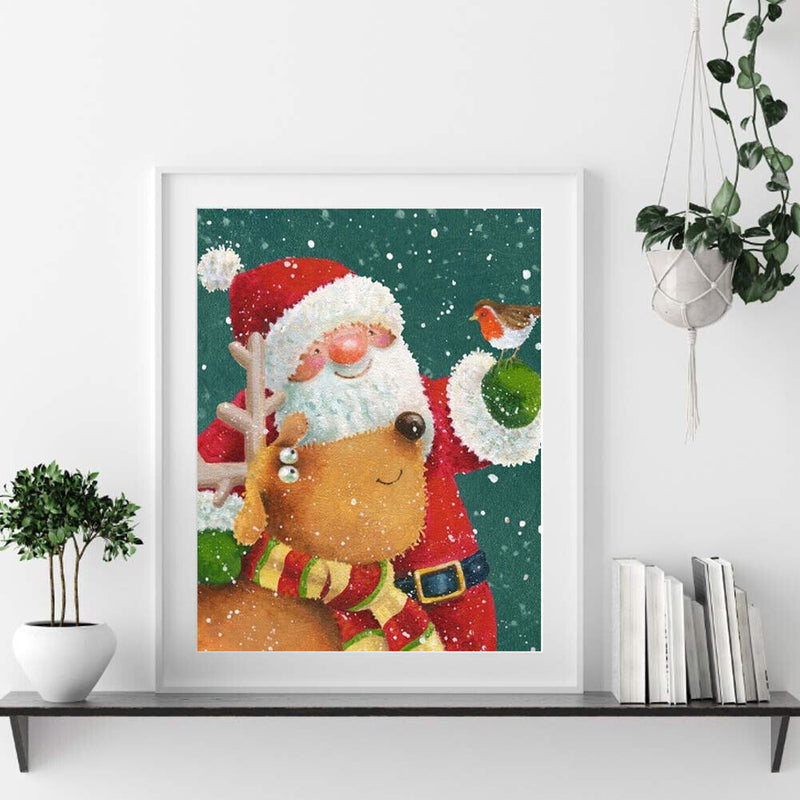 Santa Oil Paint By Numbers DIY Coloring Picture for Adults Children Gift Cartoon