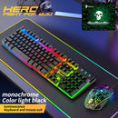 T6 Gaming Keyboard Mouse Mouse Pad Wired RGB Backlight 3-in-1 Kit (Black)