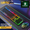 T6 Gaming Keyboard Mouse Mouse Pad Wired RGB Backlight 3-in-1 Kit (Black)