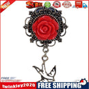 Acrylic Ear Gauge Plug Alloy Rose Ear Expander Unisex Jewelry(Red)(10mm)