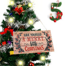 Ornament Hanging Wood Plaque Wall Art Merry Christmas Wooden Door Hanging Sign