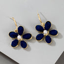 Elegant Flowers Stud Earrings Fashion Autumn Women Metal Dangle Drop Ear Jewelry