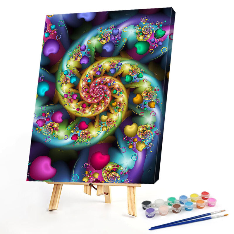 Love Vortex Oil Paint By Numbers Kits Canvas Picture Wall Art DIY Craft