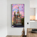 Ancient Castle Oil Paint By Numbers Kits DIY Handpainted on Canvas Wall Art