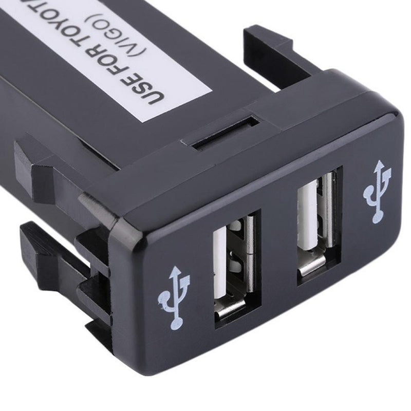 Car Car Dual USB 5V 2.1A 1A Recessed Outlet Female Cable 12V Charger