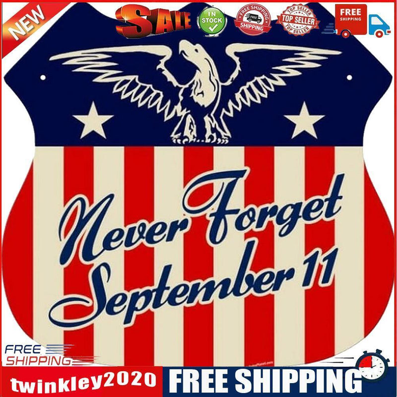 Shield American Flag Retro Metal Plate Tin Sign Plaque Poster Wall Decor